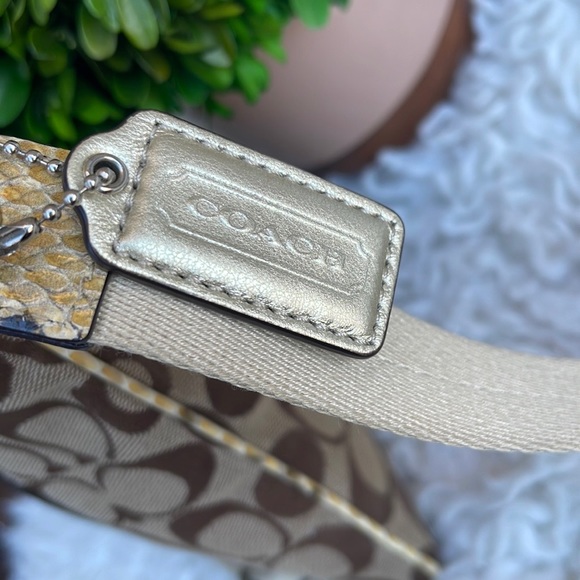 RARE! -Coach Sutton Signature Python Swingpack/Crossbody Jacquard & Leather Trim - Picture 7 of 16